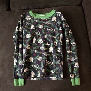 Hanna Andersson Kids Pajama Top - Black with Green Trim